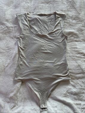 Abercrombie & Fitch Cream Scoop Neck Bodysuit